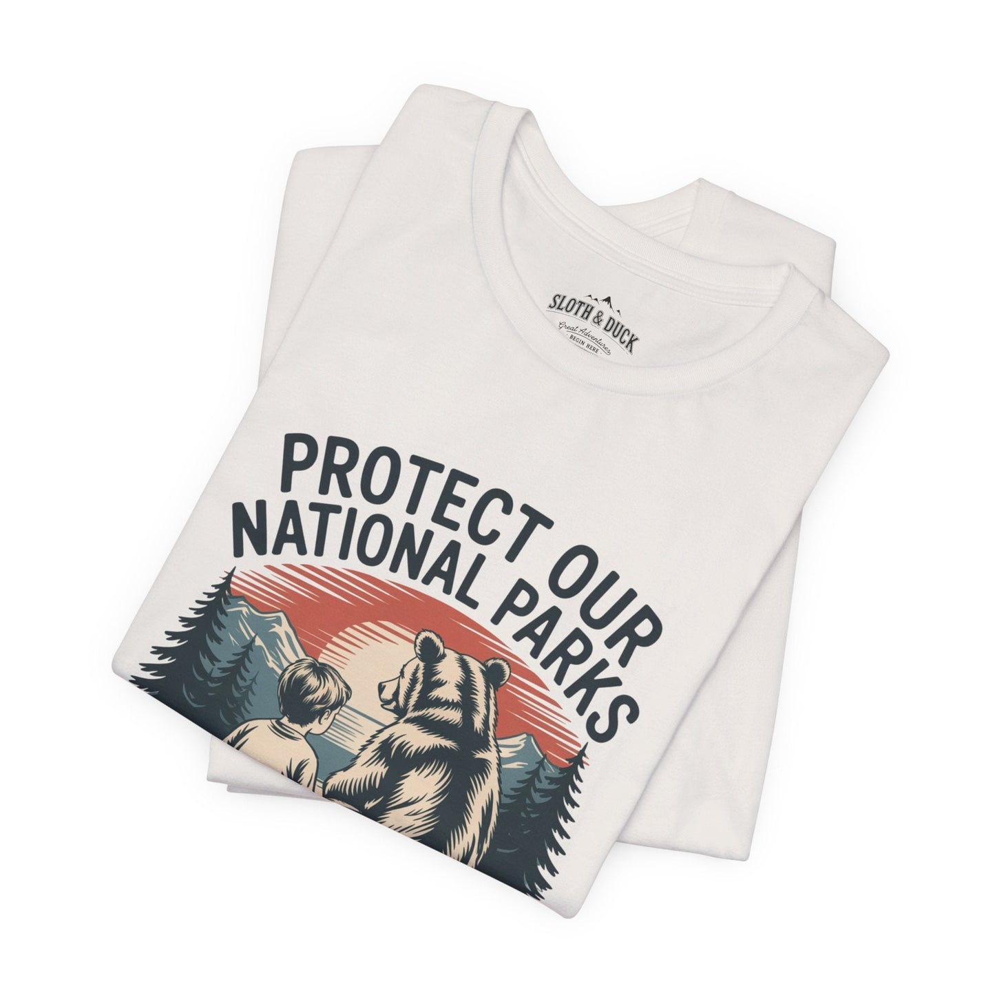 "Protect Our National Parks" T-Shirt - Vintage White - Sloth & Duck