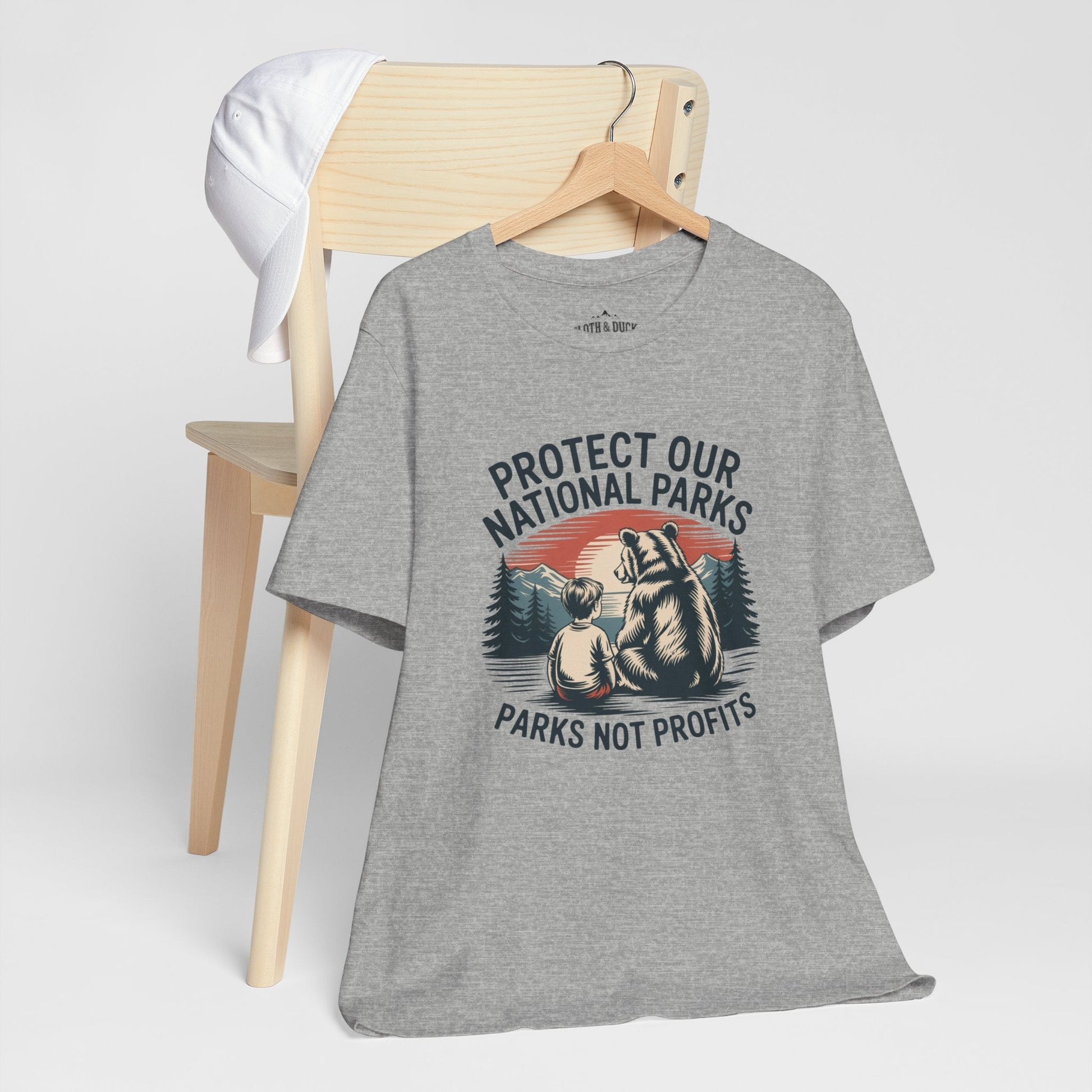 "Protect Our National Parks" T-Shirt - Athletic Heather - Sloth & Duck