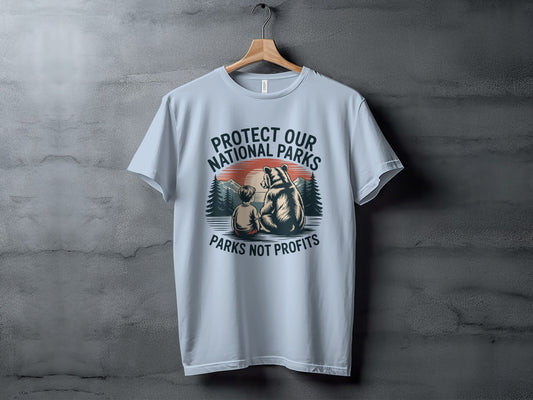 Protect Our National Parks T-Shirt, Parks Not Profits - Adult - Sloth & Duck