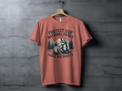 Protect Our National Parks T-Shirt, Parks Not Profits - Adult - Sloth & Duck