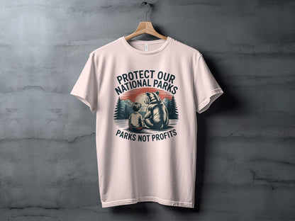 Protect Our National Parks T-Shirt, Parks Not Profits - Adult - Sloth & Duck