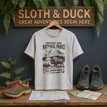 Protect Our National Parks Yellowstone T-Shirt - Adult - XS - Sloth & Duck