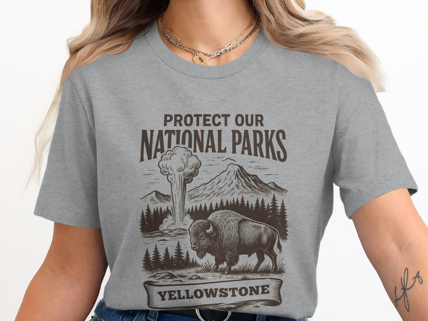 Protect Our National Parks Yellowstone T-Shirt - Adult - XS - Sloth & Duck
