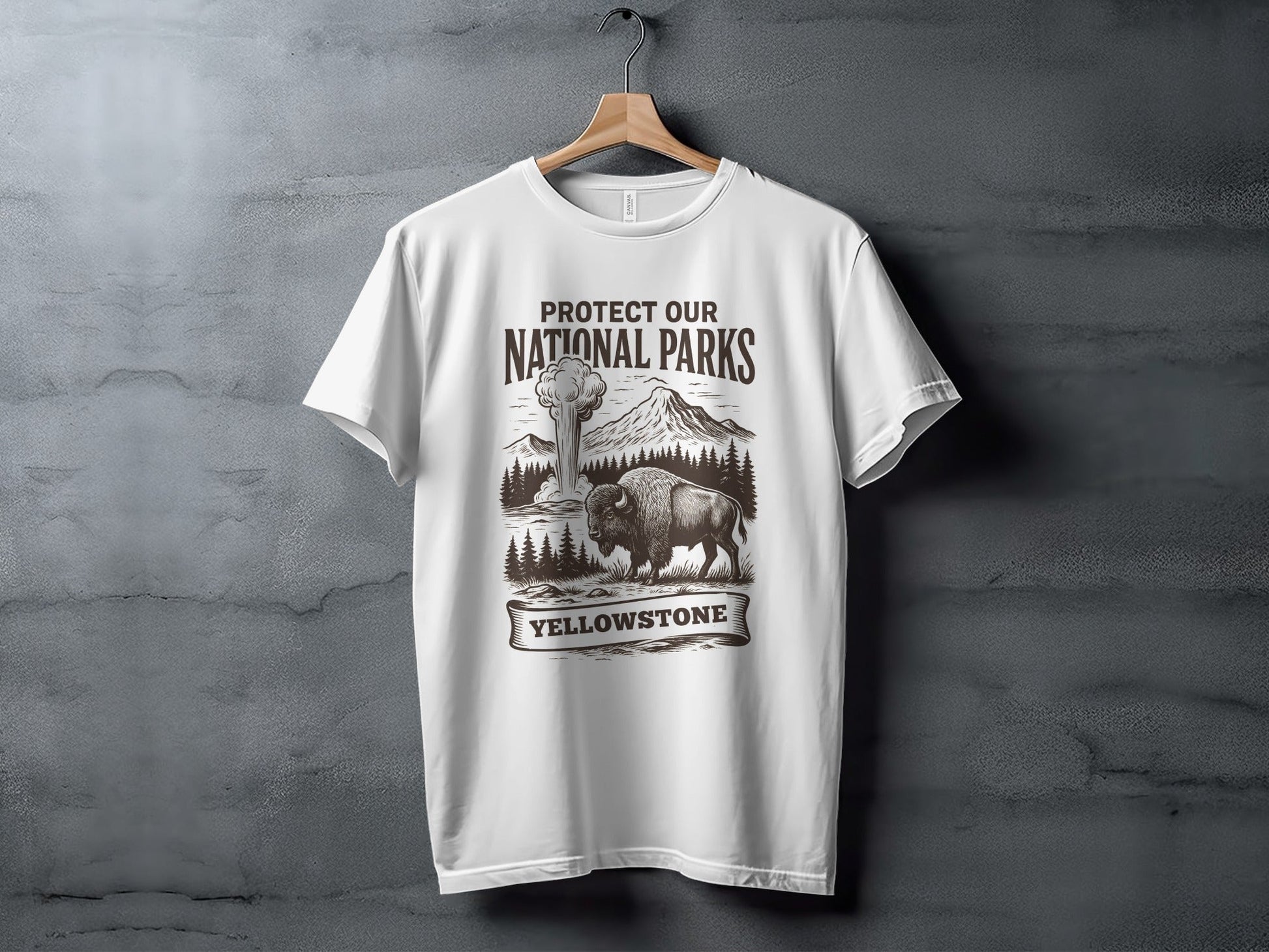 Protect Our National Parks Yellowstone T-Shirt - Adult - XS - Sloth & Duck