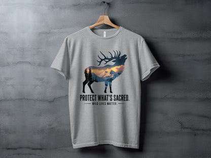 "Protect What's Sacred" Elk T-Shirt - XS - Sloth & Duck