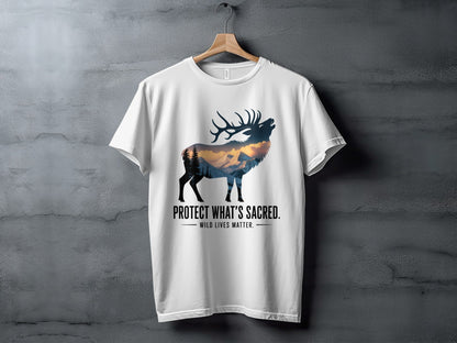 "Protect What's Sacred" Elk T-Shirt - XS - Sloth & Duck