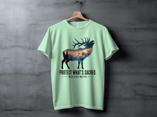 "Protect What's Sacred" Elk T-Shirt - XS - Sloth & Duck