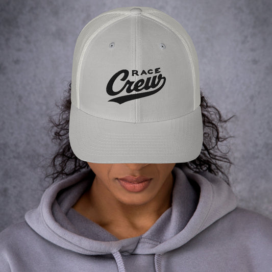 "Race Crew" Embroidered Trucker Cap - Silver - Sloth & Duck