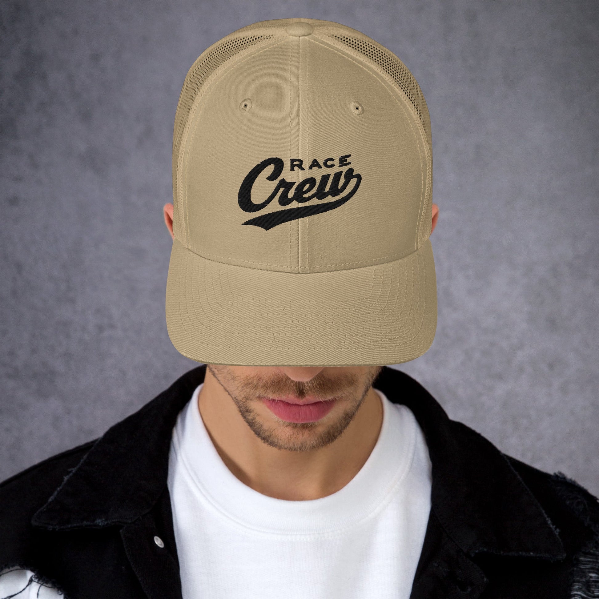 "Race Crew" Embroidered Trucker Cap - Silver - Sloth & Duck