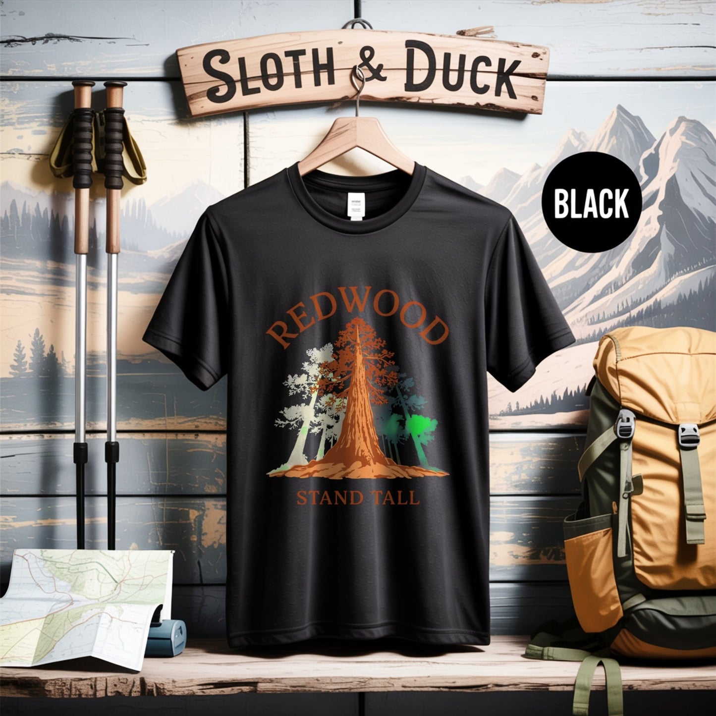 Redwood National Park "Stand Tall" Graphic T-Shirt - S - Sloth & Duck