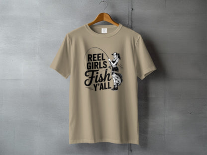 "Reel Girls Fish Y'all" Fishing T-Shirt - Women's T-Shirt - Sloth & Duck