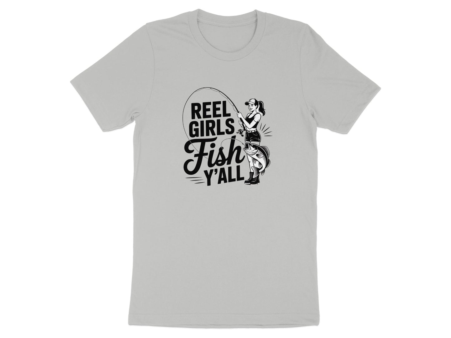 "Reel Girls Fish Y'all" Fishing T-Shirt - Women's T-Shirt - Sloth & Duck