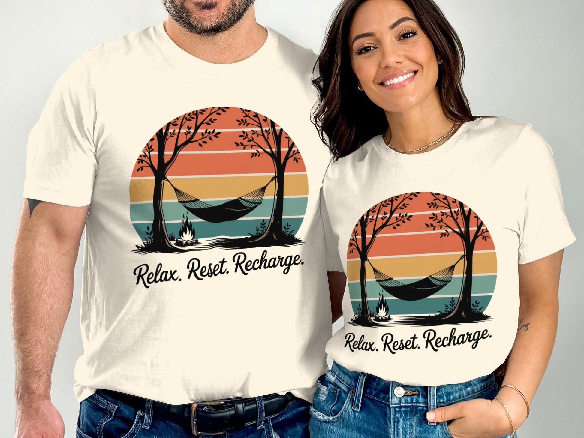 "Relax. Reset. Recharge." Outdoors Nature T-Shirt - Adult - Sloth & Duck