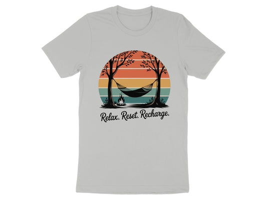 "Relax. Reset. Recharge." Outdoors Nature T-Shirt - Adult - Sloth & Duck