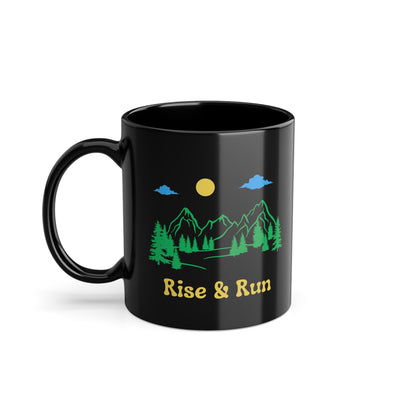 rise and run black mountain coffee mug