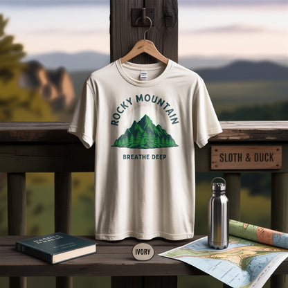 Rocky Mountain Breathe Deep T-Shirt - S - Sloth & Duck