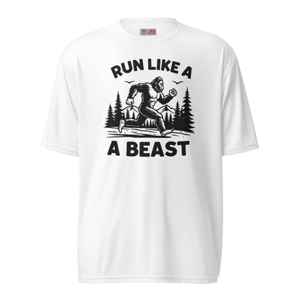 Run Like a Beast Big Foot Moisture Wicking T-Shirt - White - Sloth & Duck