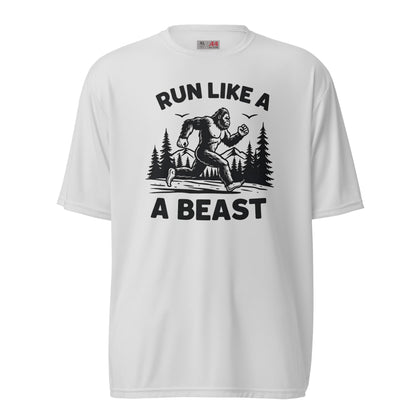 Run Like a Beast Big Foot Moisture Wicking T-Shirt - Silver - Sloth & Duck