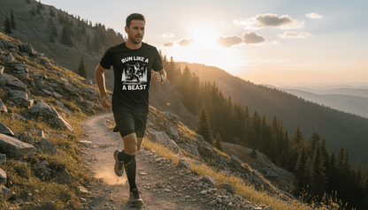 Run Like a Beast Big Foot Moisture Wicking T-Shirt - Silver - Sloth & Duck