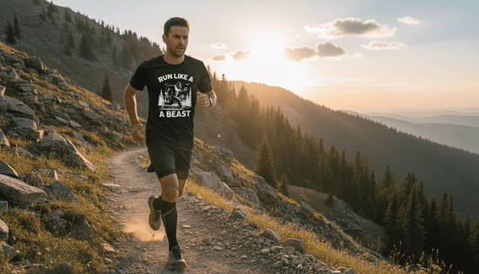 Run Like a Beast Big Foot Moisture Wicking T-Shirt - Silver - Sloth & Duck