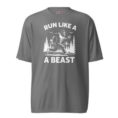 Run Like a Beast Big Foot Moisture Wicking T-Shirt - Graphite - Sloth & Duck