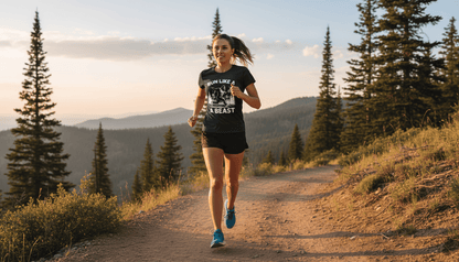 Run Like a Beast Big Foot Moisture Wicking T-Shirt - Navy - Sloth & Duck