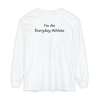 Run Tri Bike Logo Long Sleeve “I’m An Everyday Athlete” - Blue Jean - Sloth & Duck