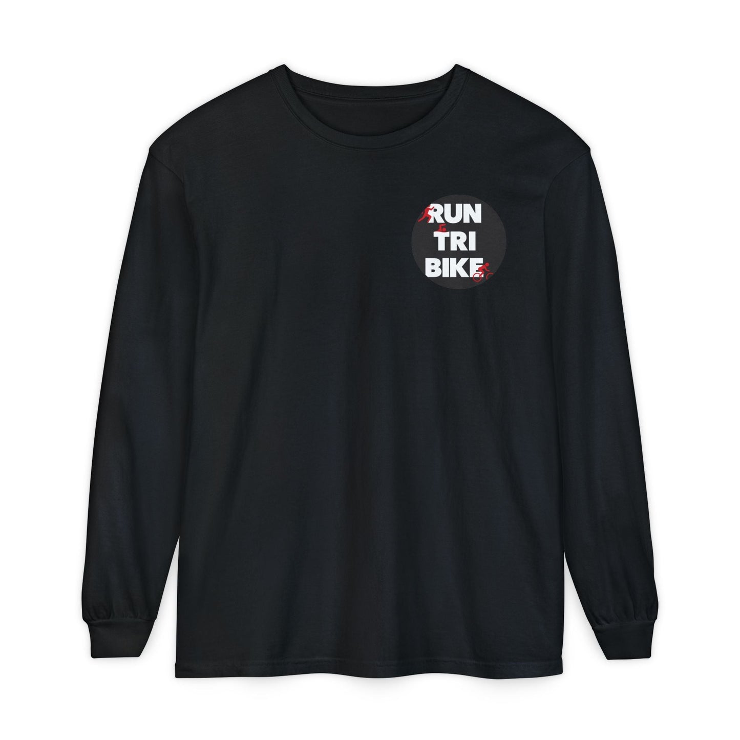 Run Tri Bike Logo Long Sleeve “I’m An Everyday Athlete” - Black - Sloth & Duck