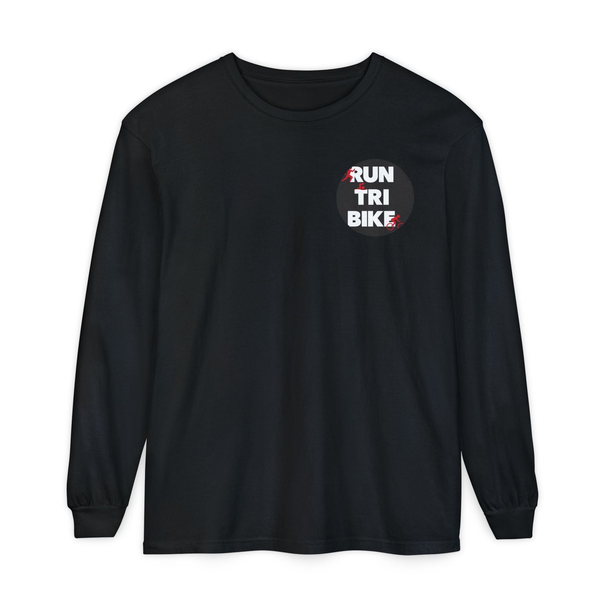 Run Tri Bike Logo Long Sleeve “I’m An Everyday Athlete” - Black - Sloth & Duck