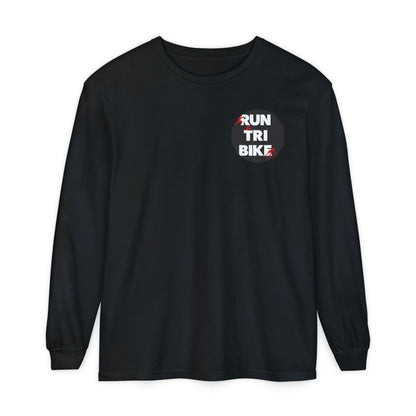 Run Tri Bike Logo Long Sleeve “I’m An Everyday Athlete” - Black - Sloth & Duck