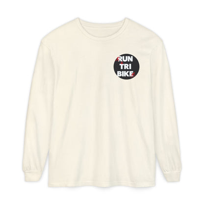 Run Tri Bike Logo Long Sleeve “I’m An Everyday Athlete” - Ivory - Sloth & Duck