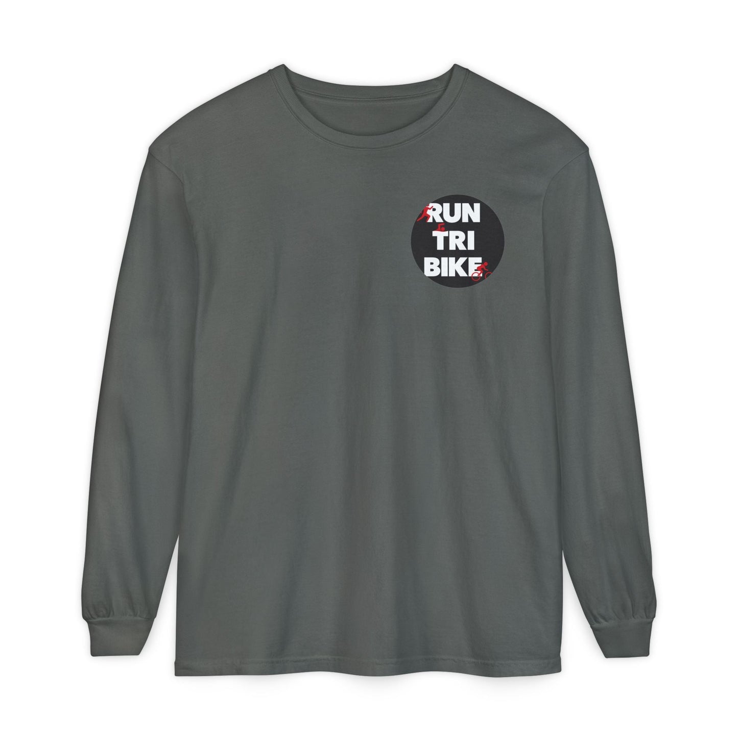 Run Tri Bike Logo Long Sleeve “I’m An Everyday Athlete” - Pepper - Sloth & Duck