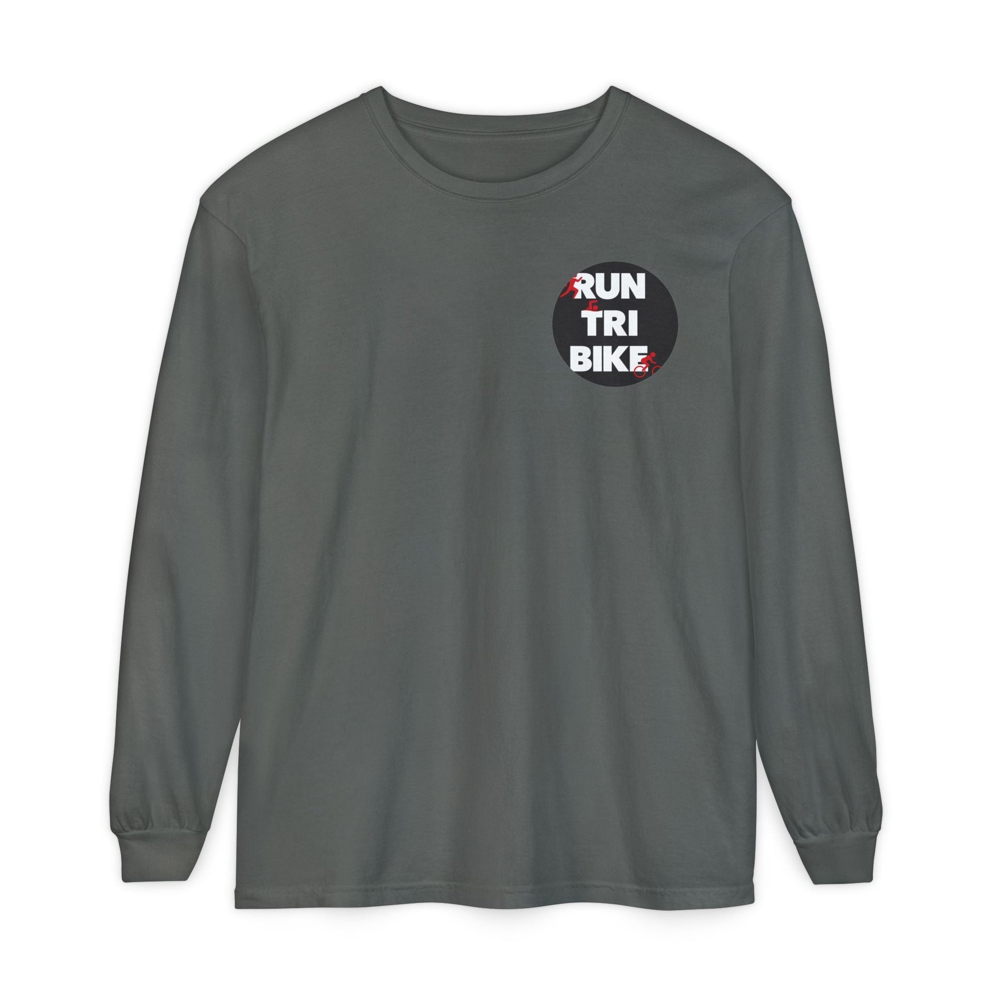 Run Tri Bike Logo Long Sleeve “I’m An Everyday Athlete” - Pepper - Sloth & Duck