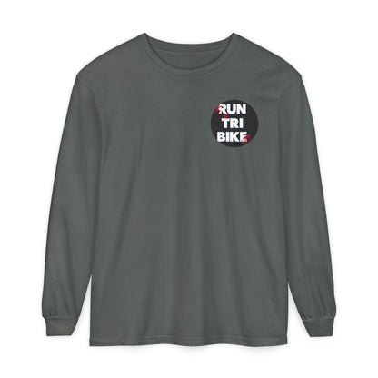 Run Tri Bike Logo Long Sleeve “I’m An Everyday Athlete” - Pepper - Sloth & Duck