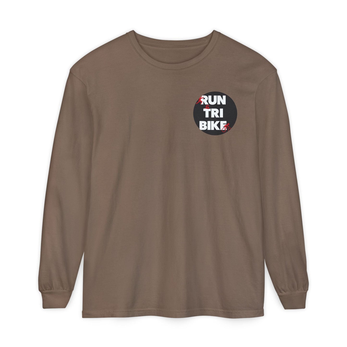 Run Tri Bike Logo Long Sleeve “I’m An Everyday Athlete” - Espresso - Sloth & Duck