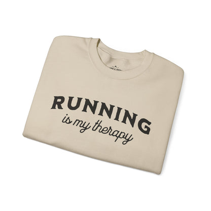 "Running Is My Therapy" Sweatshirt - Sand - Sloth & Duck