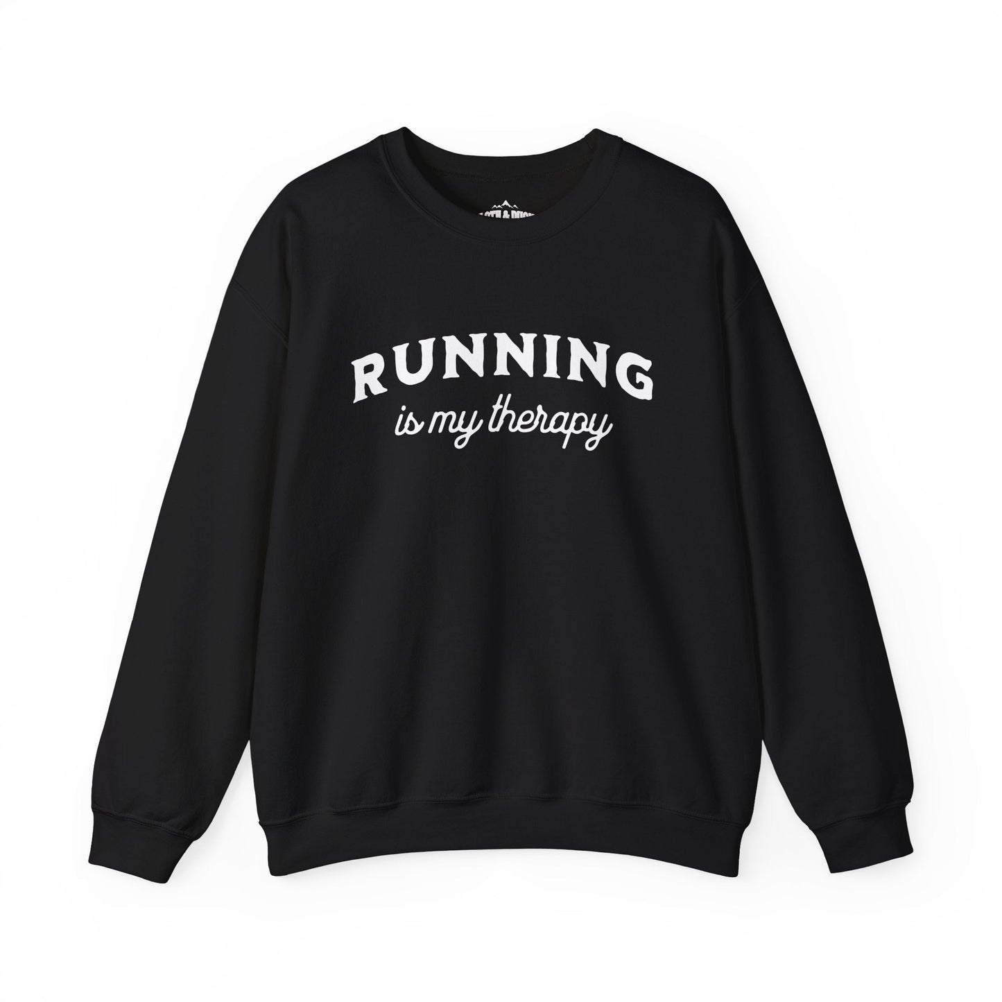 "Running Is My Therapy" Sweatshirt - Black - Sloth & Duck