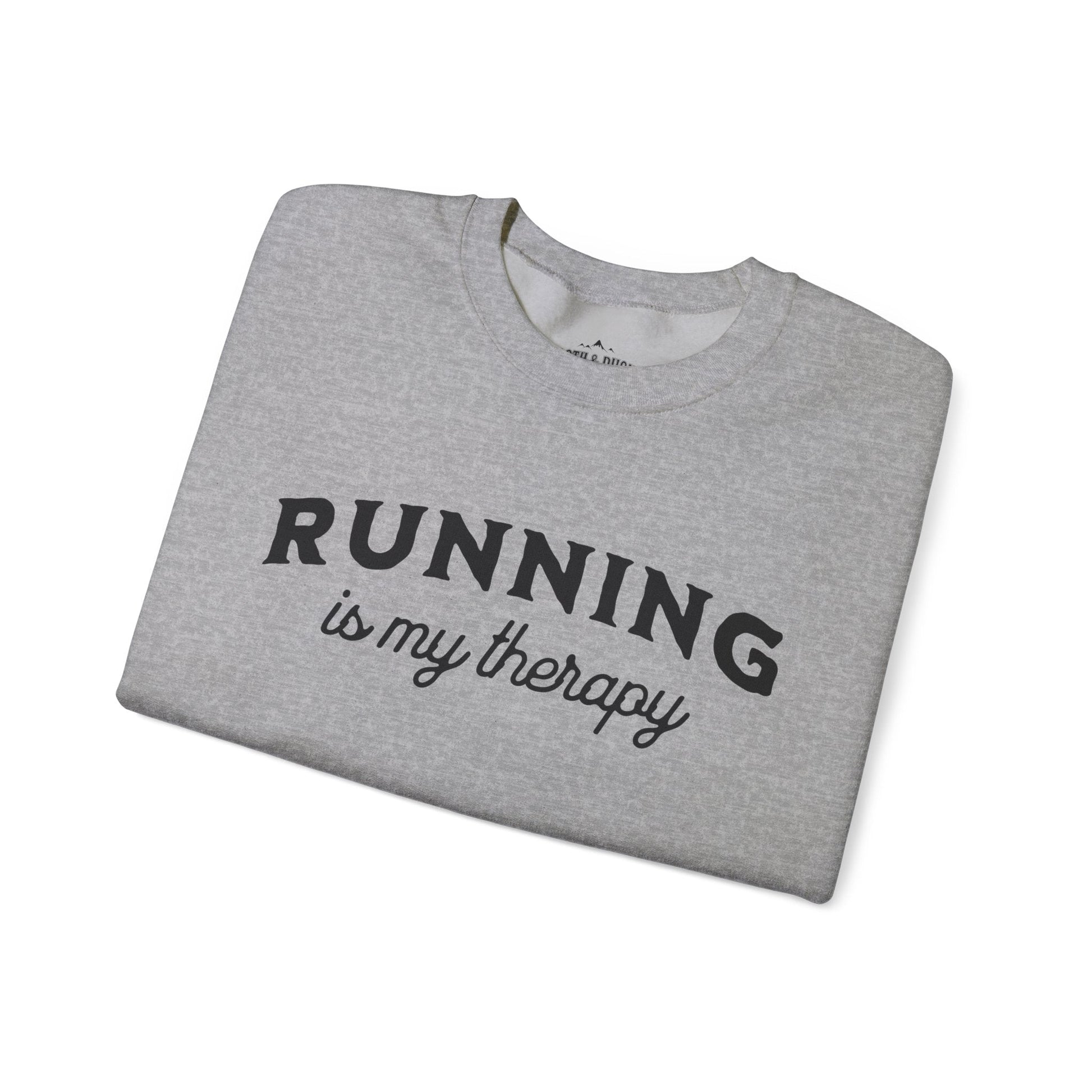 "Running Is My Therapy" Sweatshirt - Sport Grey - Sloth & Duck