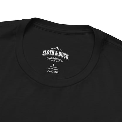 "Running Is My Therapy" T-Shirt with "I Love Running" on the Left Sleeve - Black - Sloth & Duck