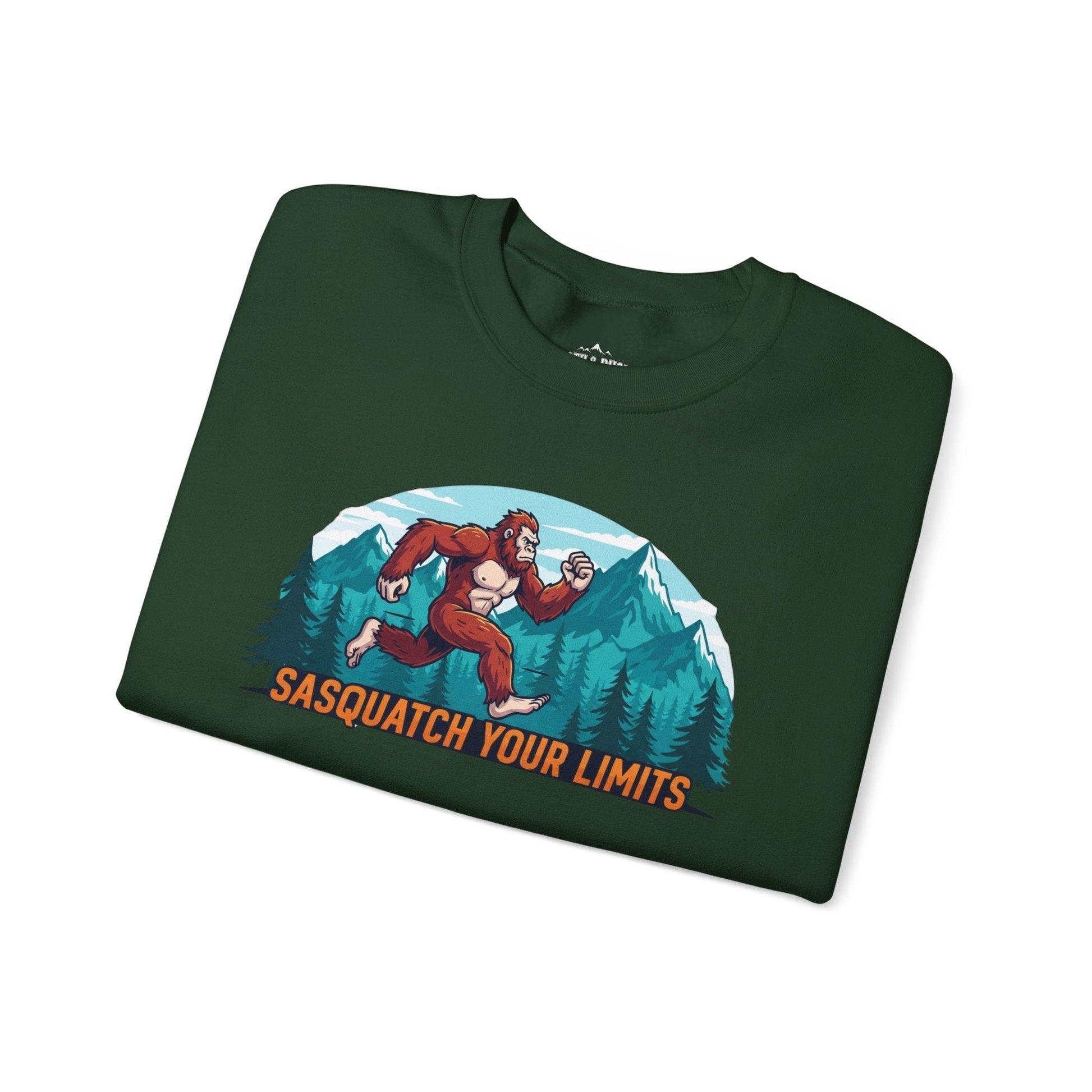 Sasquatch Your Limits, Trail Running Sweatshirt - Forest Green - Sloth & Duck