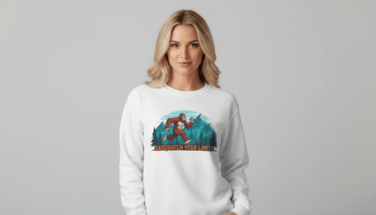 Sasquatch Your Limits, Trail Running Sweatshirt - Forest Green - Sloth & Duck