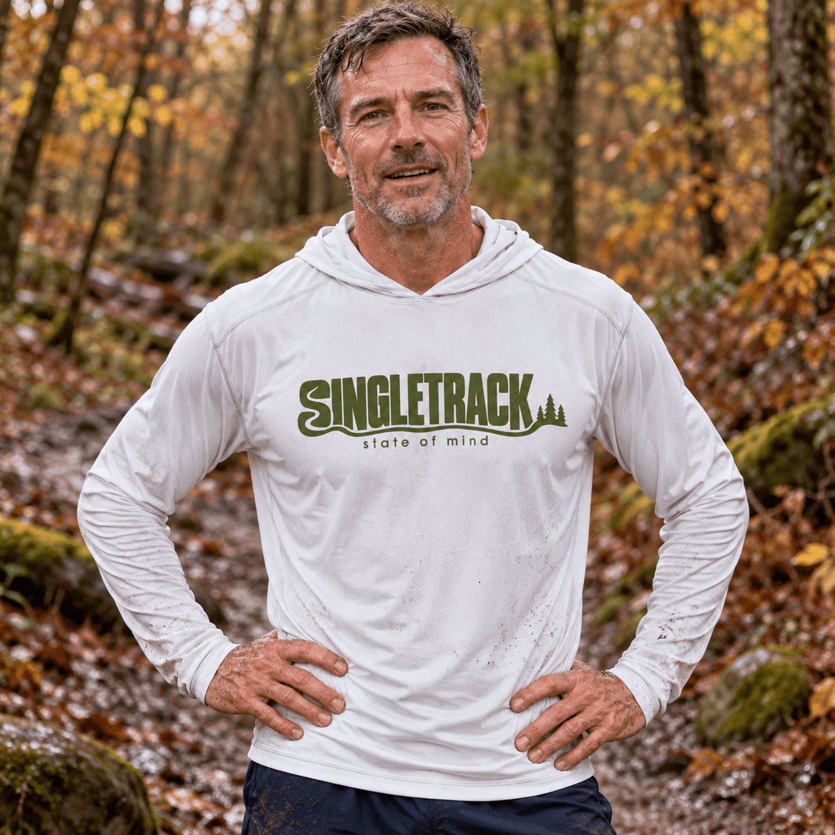 Singletrack State of Mind UPF 50+ Sun Hoodie -XS - Sloth & Duck