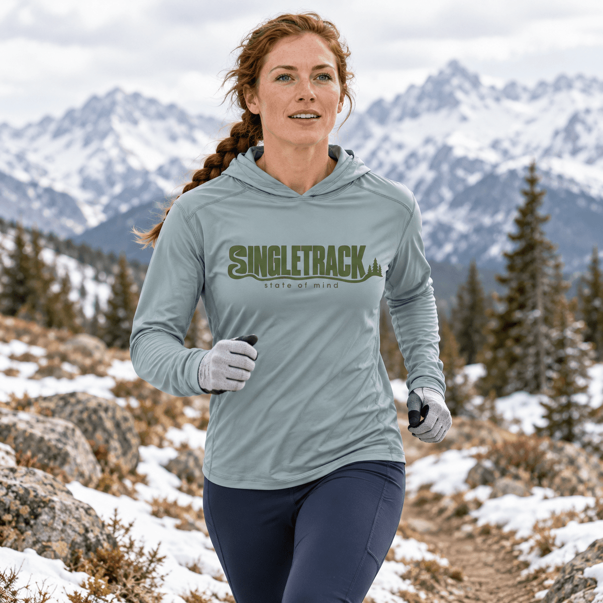 Singletrack State of Mind UPF 50+ Sun Hoodie -XS - Sloth & Duck
