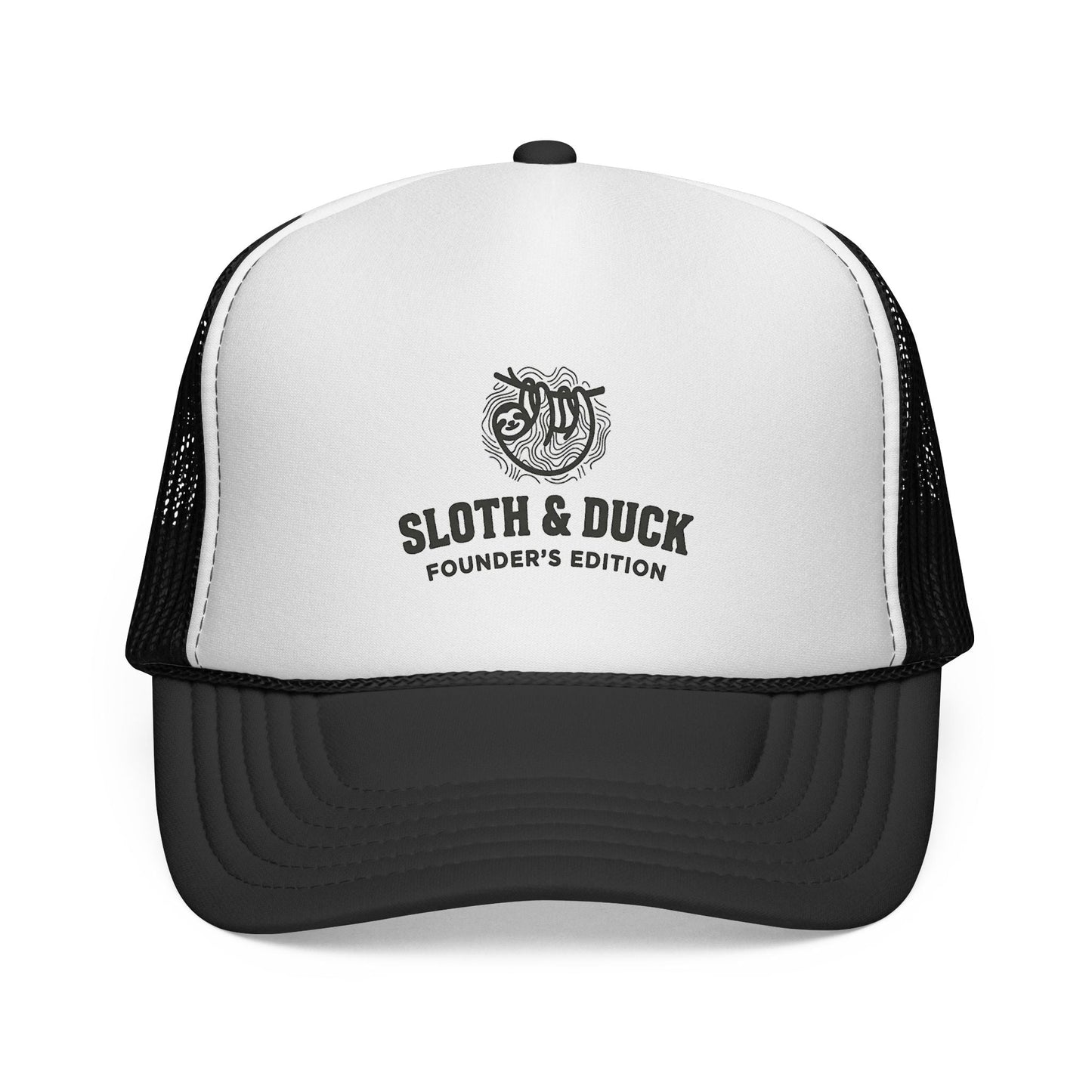 Sloth & Duck Founder’s Edition Trucker Cap | Vintage Sloth - Black - Sloth & Duck