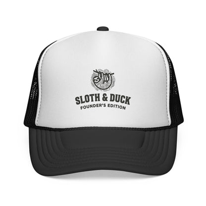 Sloth & Duck Founder’s Edition Trucker Cap | Vintage Sloth - Black - Sloth & Duck