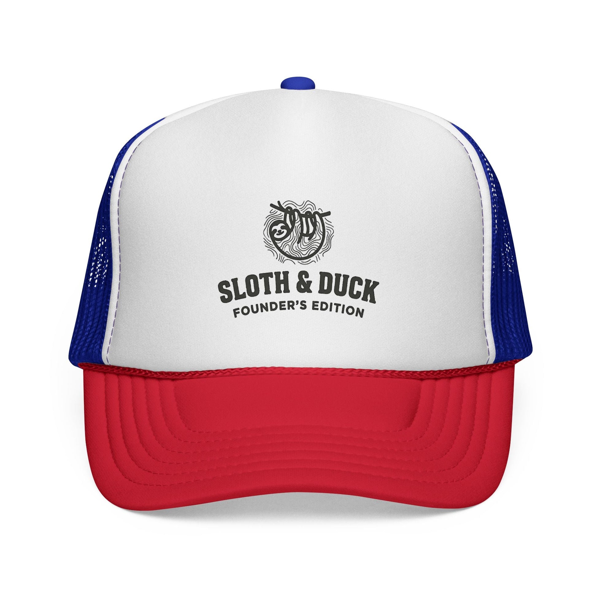 Sloth & Duck Founder’s Edition Trucker Cap | Vintage Sloth - Blue/Red - Sloth & Duck