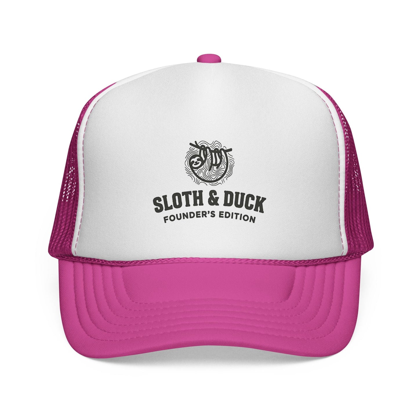 Sloth & Duck Founder’s Edition Trucker Cap | Vintage Sloth - Pink - Sloth & Duck