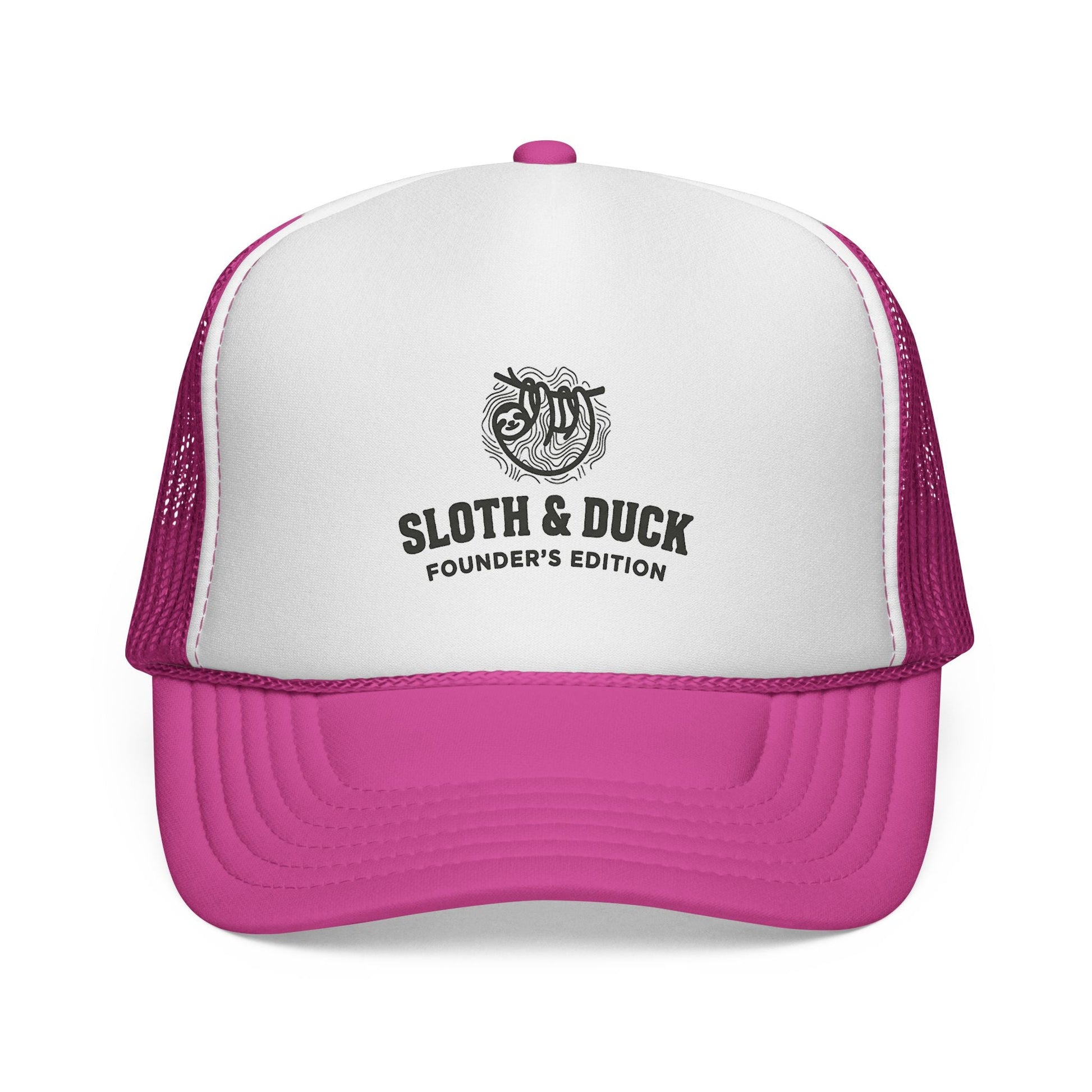 Sloth & Duck Founder’s Edition Trucker Cap | Vintage Sloth - Pink - Sloth & Duck