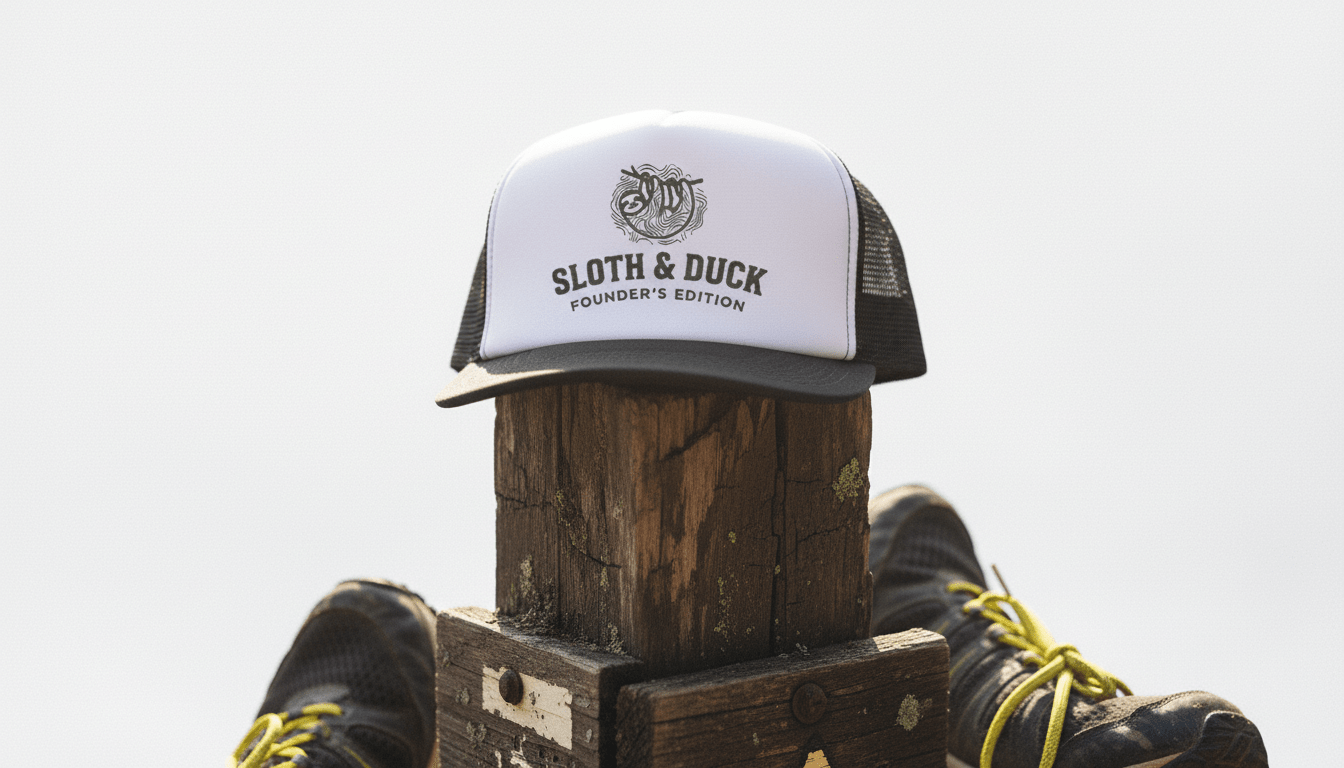 Sloth & Duck Founder’s Edition Trucker Cap | Vintage Sloth - Dark Navy - Sloth & Duck