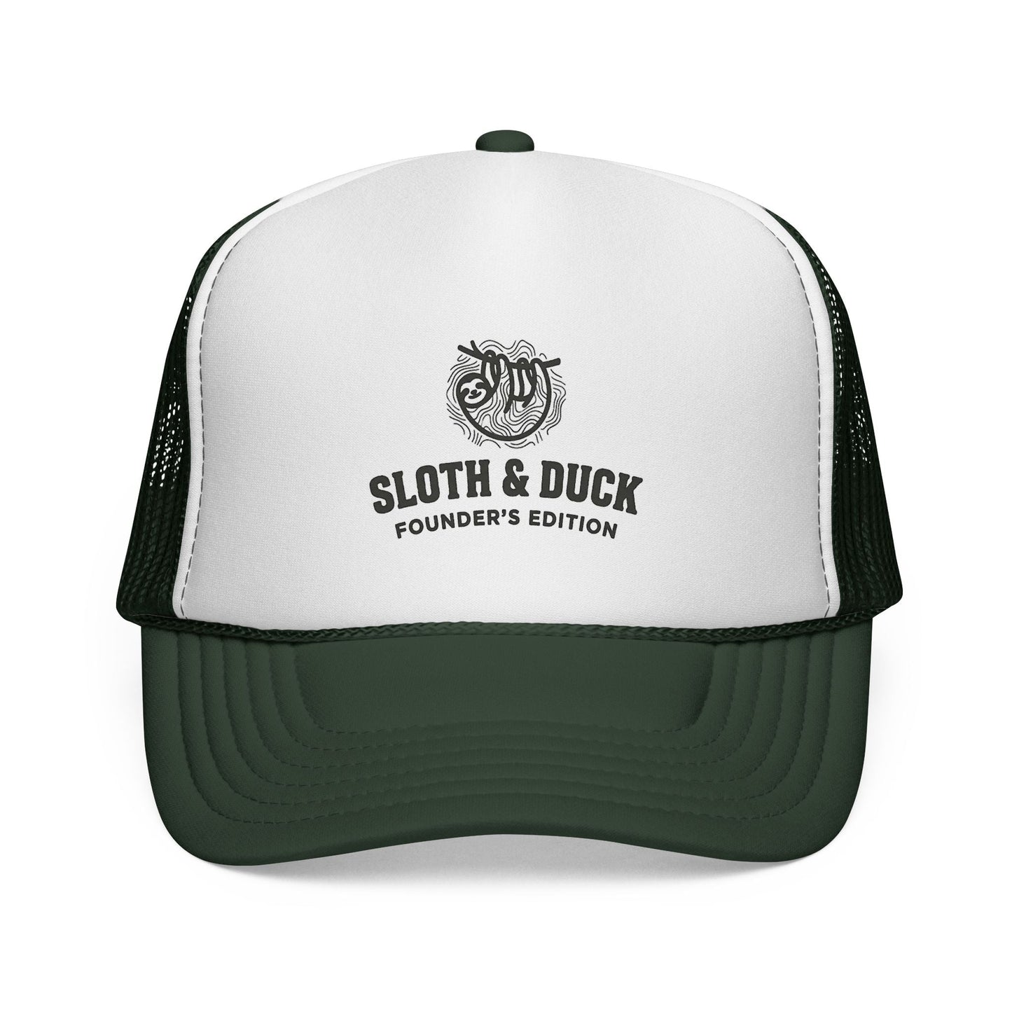 Sloth & Duck Founder’s Edition Trucker Cap | Vintage Sloth - Dark Green - Sloth & Duck